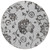 8' Gray Charcoal And Silver Round Floral Washable Indoor Outdoor Area Rug Transitional Style - Gray, Charcoal, Silver Color