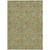 9' X 12' Green Copper And Sage Floral Washable Indoor Outdoor Area Rug