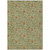 9' X 12' Green Copper And Sage Floral Washable Indoor Outdoor Area Rug