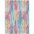 10' X 14' White Pink And Teal Blue Striped Washable Indoor Outdoor Area Rug