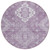 8' Lavender Plum And Ivory Round Medallion Washable Indoor Outdoor Area Rug
