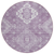 8' Lavender Plum And Ivory Round Medallion Washable Indoor Outdoor Area Rug