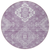 8' Lavender Plum And Ivory Round Medallion Washable Indoor Outdoor Area Rug