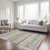 8' X 10' Beige Brown And Gray Striped Washable Indoor Outdoor Area Rug