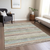 8' X 10' Beige Brown And Gray Striped Washable Indoor Outdoor Area Rug