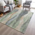 10' X 14' Artichoke Green And Gray Abstract Washable Indoor Outdoor Area Rug