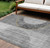 10' X 14' Charcoal Gray And Silver Geometric Washable Indoor Outdoor Area Rug