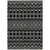 8' X 10' Black Ivory And Blue Geometric Washable Indoor Outdoor Area Rug