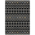 8' X 10' Black Ivory And Blue Geometric Washable Indoor Outdoor Area Rug