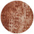 8' Orange Round Ikat Washable Indoor Outdoor Area Rug