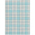 10' X 14' Aqua And Gray Plaid Washable Indoor Outdoor Area Rug