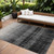 10' X 14' Black Ivory And Gray Ombre Washable Indoor Outdoor Area Rug