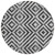 8' Black Gray And Silver Round Geometric Washable Indoor Outdoor Area Rug