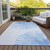 10' X 14' Denim Blue And Ivory Abstract Washable Indoor Outdoor Area Rug