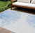10' X 14' Denim Blue And Ivory Abstract Washable Indoor Outdoor Area Rug