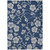 10' X 14' Navy Blue And Gray Floral Washable Indoor Outdoor Area Rug - Navy Blue, Gray