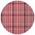 8' Red Black And Ivory Round Plaid Washable Indoor Outdoor Area Rug