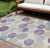 8' X 10' Plum Beige And Denim Blue Geometric Washable Indoor Outdoor Area Rug