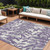 9' X 12' Purple Gray And Ivory Animal Print Washable Indoor Outdoor Area Rug