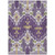 10' X 14' Purple Lavender And Gold Ikat Washable Indoor Outdoor Area Rug