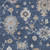 9' X 12' Navy Blue Beige And Gray Floral Washable Indoor Outdoor Area Rug