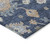 9' X 12' Navy Blue Beige And Gray Floral Washable Indoor Outdoor Area Rug