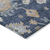 9' X 12' Navy Blue Beige And Gray Floral Washable Indoor Outdoor Area Rug