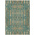 9' X 12' Teal Blue Taupe And Beige Moroccan Washable Indoor Outdoor Area Rug