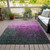 9' X 12' Blush And Dark Gray Ombre Washable Indoor Outdoor Area Rug