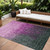9' X 12' Blush And Dark Gray Ombre Washable Indoor Outdoor Area Rug