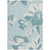 8' X 10' Teal Blue Aqua And Ivory Floral Washable Indoor Outdoor Area Rug Transitional Style - Teal Blue, Aqua, Ivory Color