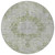 8' Olive Green Round Floral Medallion Washable Indoor Outdoor Area Rug