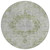 8' Olive Green Round Floral Medallion Washable Indoor Outdoor Area Rug