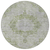 8' Olive Green Round Floral Medallion Washable Indoor Outdoor Area Rug