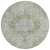 8' Olive Green Round Floral Medallion Washable Indoor Outdoor Area Rug
