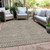 9' X 12' Brown And Beige Geometric Washable Indoor Outdoor Area Rug Transitional Style - Brown, Beige Color