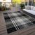 10' X 14' Black Gold And Gray Plaid Washable Indoor Outdoor Area Rug