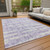 8' X 10' Lavender Lilac And Ivory Striped Washable Indoor Outdoor Area Rug