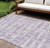 8' X 10' Lavender Lilac And Ivory Striped Washable Indoor Outdoor Area Rug