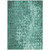 9' X 12' Teal Blue Ikat Washable Indoor Outdoor Area Rug