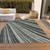 10' X 14' Black Gray And Ivory Striped Washable Indoor Outdoor Area Rug - Black, Gray, Ivory