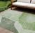 8' X 10' Olive Green And Fern Green Abstract Washable Indoor Outdoor Area Rug