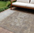 8' X 10' Taupe And Silver Abstract Washable Indoor Outdoor Area Rug