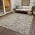 10' X 14' Beige Brown And Gray Floral Washable Indoor Outdoor Area Rug
