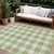 10' X 14' Artichoke Green And Gray Plaid Washable Indoor Outdoor Area Rug
