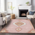 8' X 10' Pink Green And Ivory Oriental Washable Indoor Outdoor Area Rug