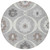 8' Gray Charcoal And Brown Round Medallion Washable Indoor Outdoor Area Rug