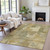 10' X 14' Khaki Beige And Wheat Abstract Washable Indoor Outdoor Area Rug