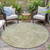 8' Sage And Beige Round Abstract Washable Indoor Outdoor Area Rug