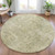 8' Sage And Beige Round Abstract Washable Indoor Outdoor Area Rug